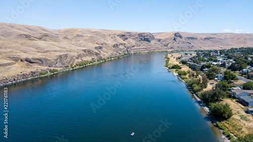 Aerial view of beautiful river landscape