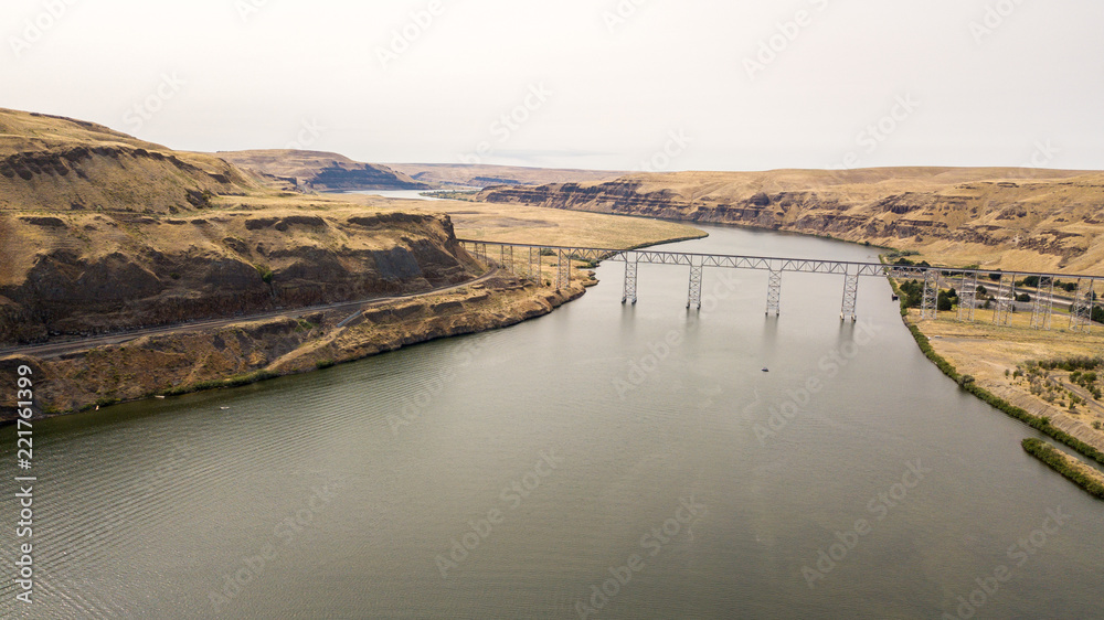 Aerial view of beautiful river landscape