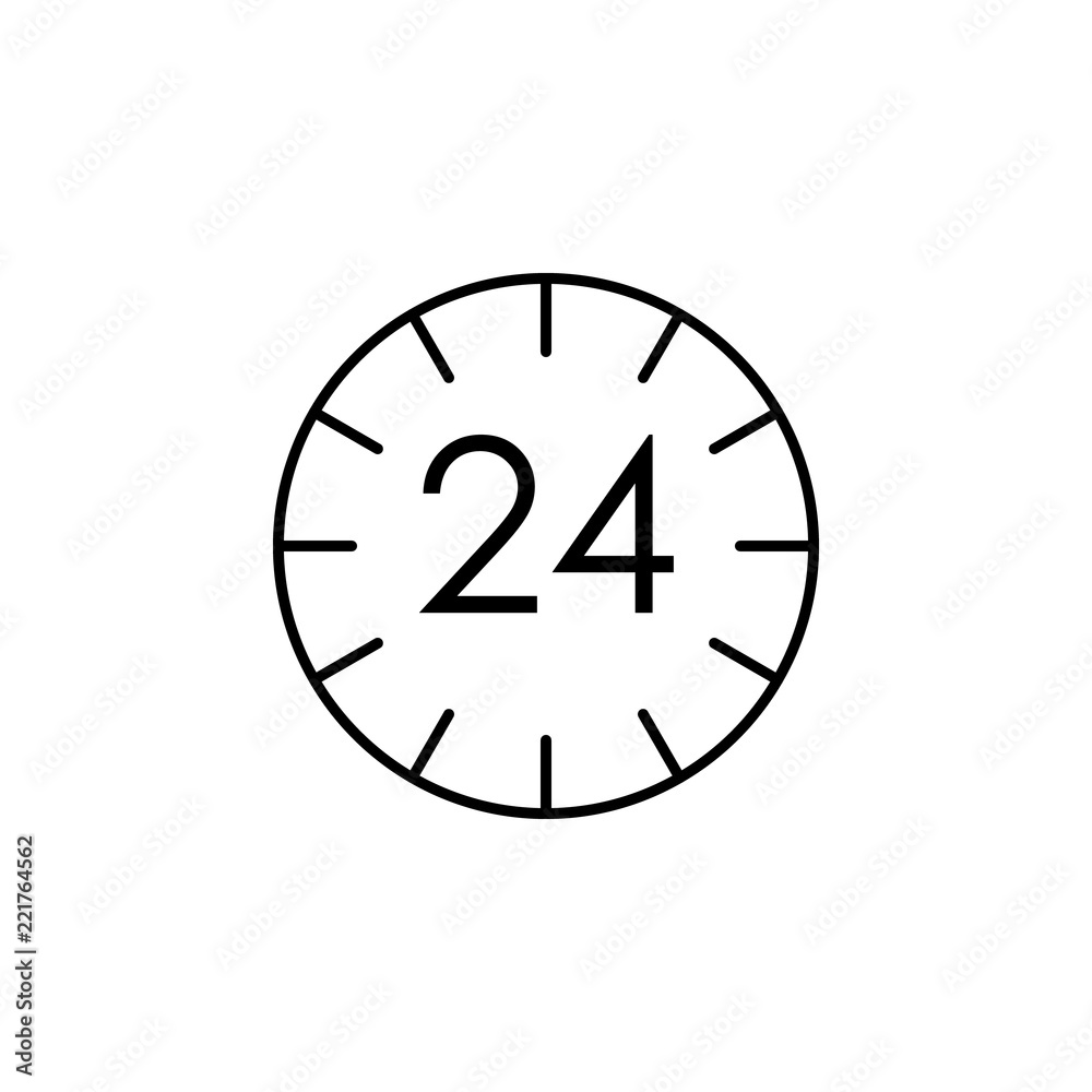 24/7 time icon. Element of logistics icon for mobile concept and web apps. Thin line 24/7 time icon can be used for web and mobile 24/7 time icon. Element of logistics icon for mobile concept and web apps. Thin line 24/7 time icon can be used for web and mobile