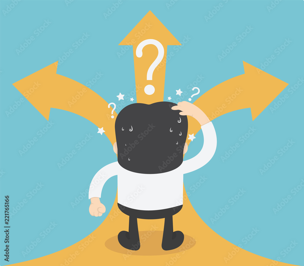 Businessmen who have problems with their walk options do not know where to go. Businessmen who have problems with their walk options do not know where to go.