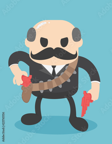  bald businessman is the head of the cowboy business