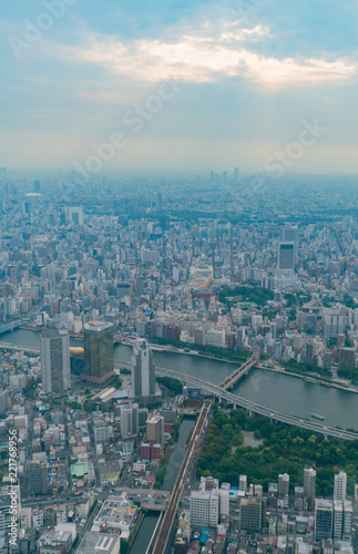Top view of city from Tokyo Sky tree in Japan. © StockGood
