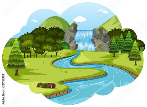 A river in nature landscape