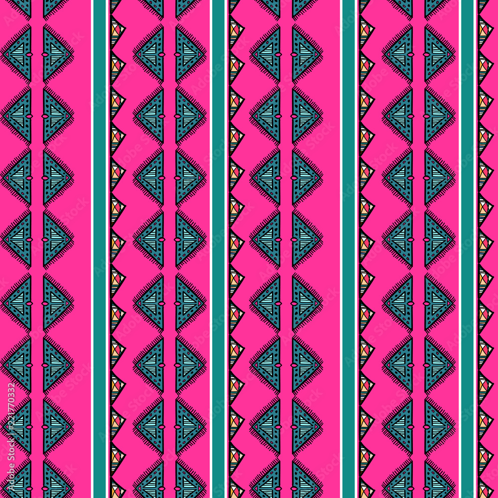 Tribal vector pattern with feminine colors drawing Stock Vector | Adobe  Stock