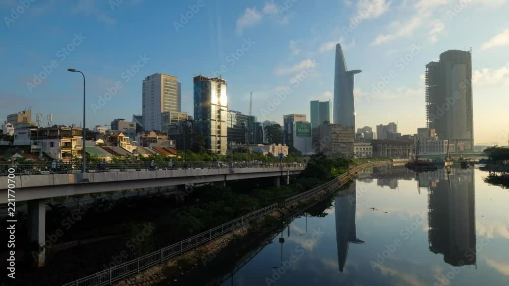 Timelapse landscape sunny day clear sky of Ho Chi Minh city or Sai Gon. Royalty high quality free stock footage time lapse of Ho Chi Minh City in clouds sky. Timelapse or time lapse is fast video Timelapse landscape sunny day clear sky of Ho Chi Minh city or Sai Gon. Royalty high quality free stock footage time lapse of Ho Chi Minh City in clouds sky. Timelapse or time lapse is fast video
