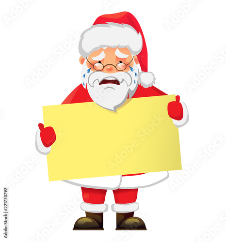 Santa Claus holding banner