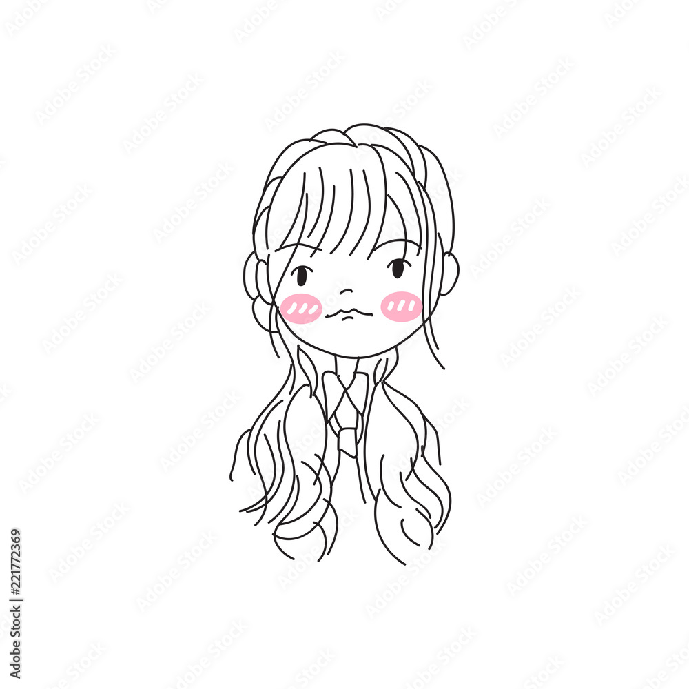 hand drawing cartoon character girl expression hand drawing cartoon character girl expression