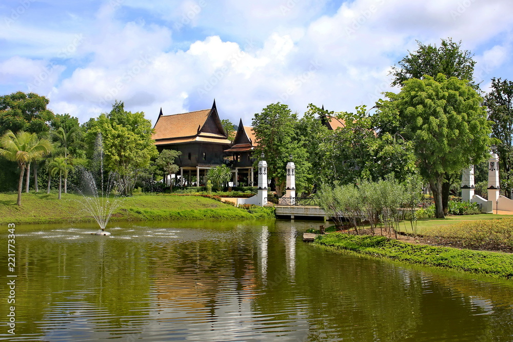 Thai style house with garden.