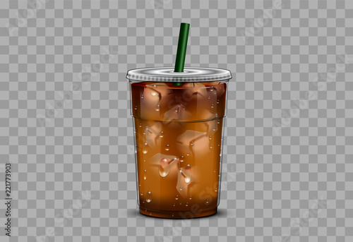 Iced coffee takeaway cup with isolated background