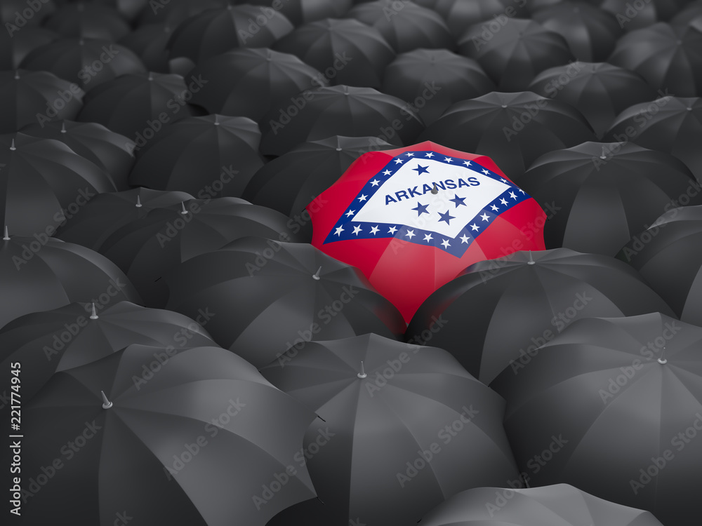 Fototapeta premium arkansas state flag on umbrella. United states local flags