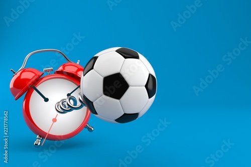 Soccer ball with alarm clock