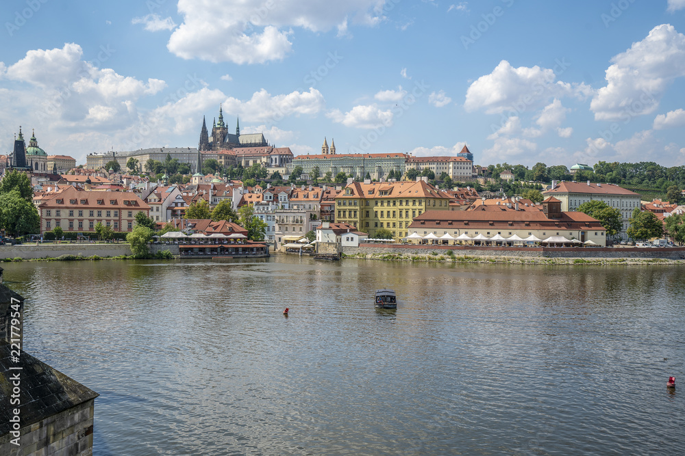 The Castle of Praha on the hill Hradschin in the Czech Republic in summer.