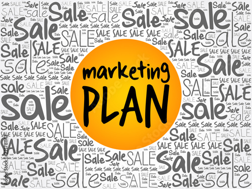 Marketing Plan word cloud collage, business concept background