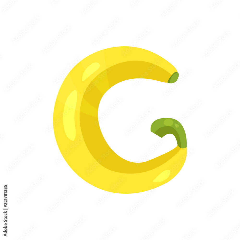G veggie vegetable English alphabet letter made from zucchini vector Illustration on a white background G veggie vegetable English alphabet letter made from zucchini vector Illustration on a white background