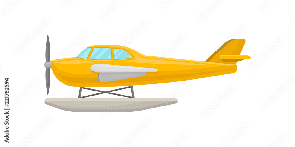 Yellow small plane, light aircraft vector Illustration on a white background Yellow small plane, light aircraft vector Illustration on a white background