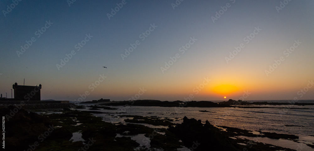 Sunset, old Castle, Atlantic Sunset, old Castle, Atlantic