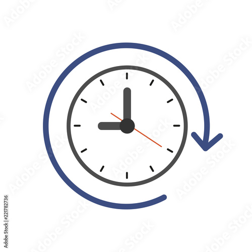 Clock line icon. Flat vector illustration on white background