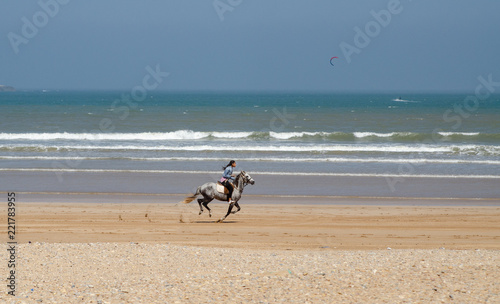 Horsewoman on beach