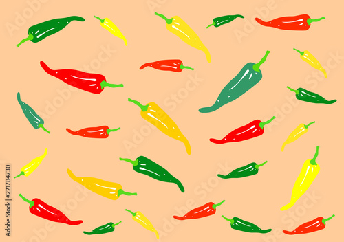 abstract background with chili peppers, wallpapers with mexican ingredient vector eps 10