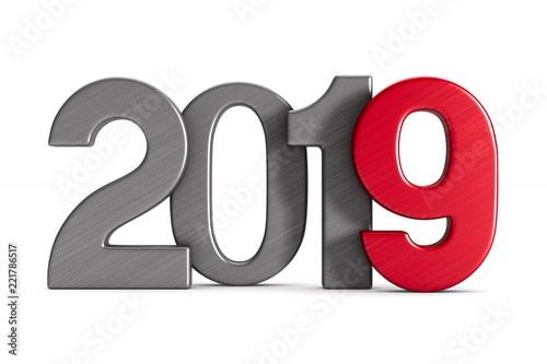 2019 new year. Isolated 3D illustration