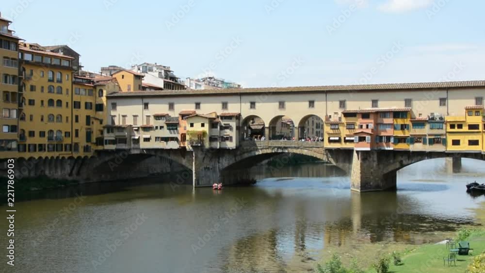 Panorama of Florence with Ponte Vecchio bridge and Arno river Panorama of Florence with Ponte Vecchio bridge and Arno river