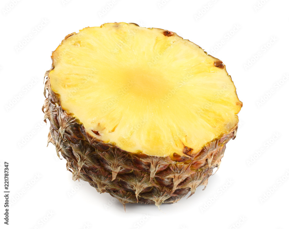 healthy background. pineapple slices isolated on white background healthy background. pineapple slices isolated on white background