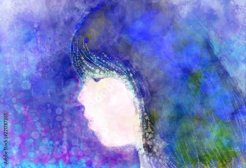 女の子　横顔