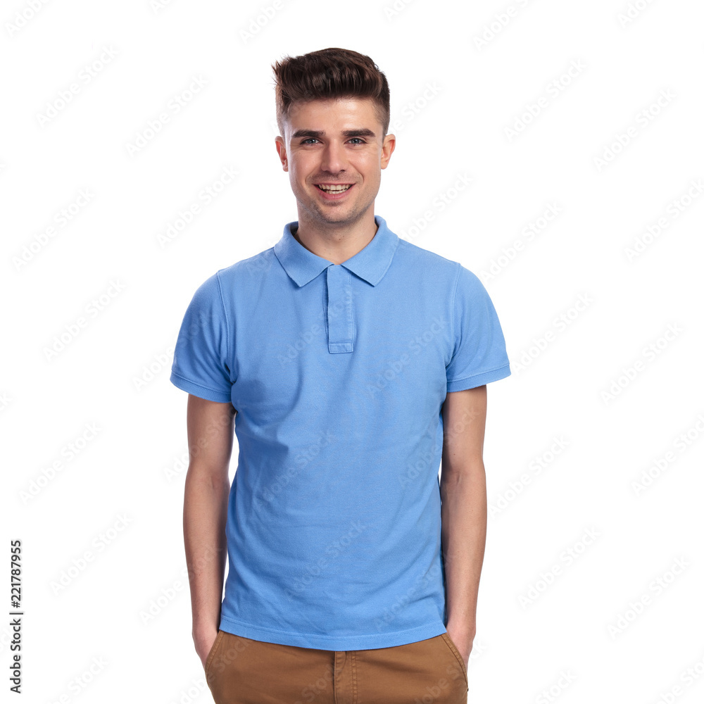 relaxed young casual man with hands in pockets relaxed young casual man with hands in pockets