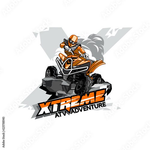 Quad Bike Off-Road ATV Logo, Extreme adventure.