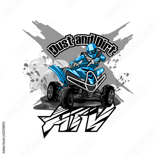 Quad Bike Off-Road ATV Logo, Dust and Dirt.