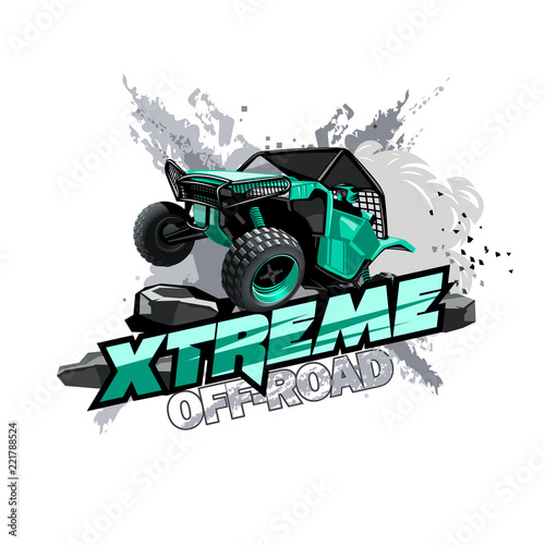 Off-Road ATV Buggy Logo, Extreme race.