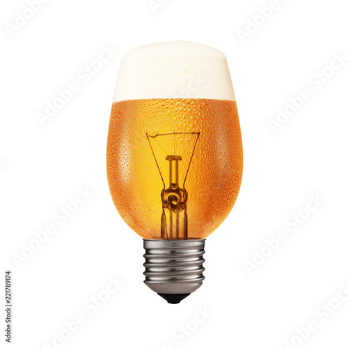 beer on a white