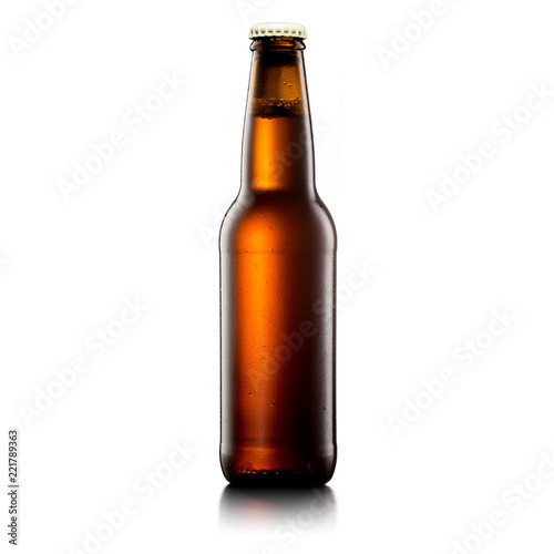 beer bottle on a white background photo