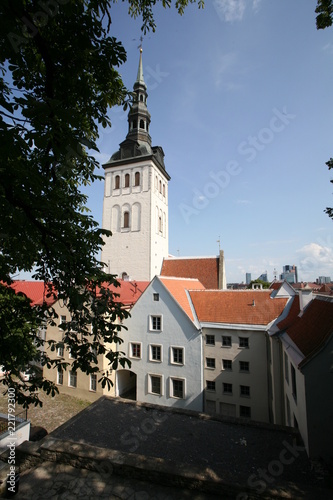 The red roofs of the City of Tallinn from the shingles as a trademark of this charming, old Hanseatic city. View from the Toompea, the oldest and highest Downtown area. Estonia. 11.08.2009.