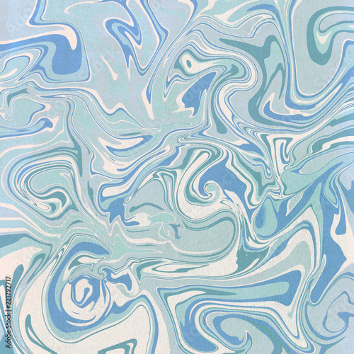 Vintage Abstract Background / Blue ink marble texture With paper texture