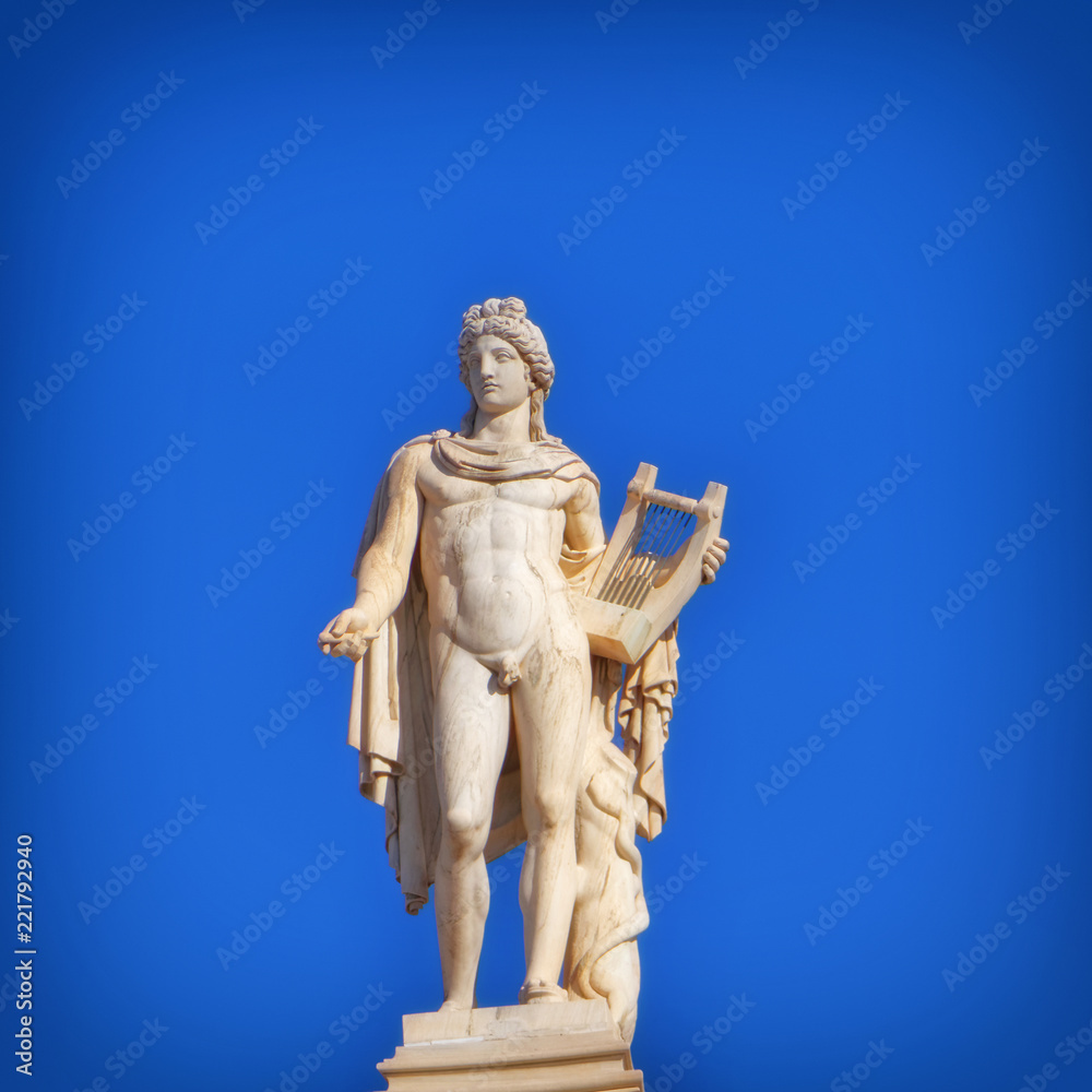 Athens, Apollo statue, the greek god of music and poetry