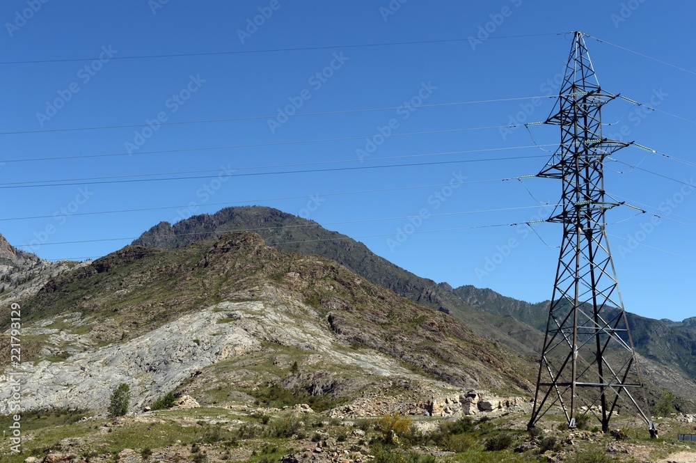 Power transmission line in the region of the Chuysko-Katun valley. Altai Republic Power transmission line in the region of the Chuysko-Katun valley. Altai Republic