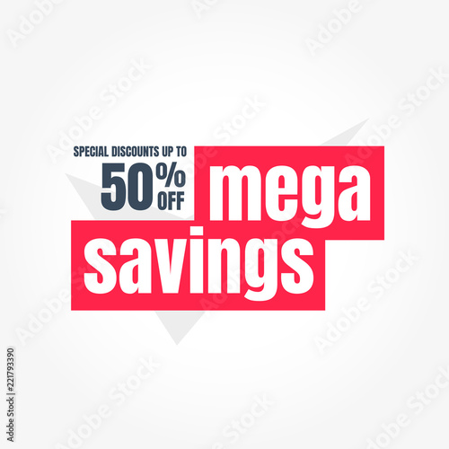 Mega Savings 50% Off Label