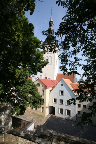The red roofs of the City of Tallinn from the shingles as a trademark of this charming, old Hanseatic city. View from the Toompea, the oldest and highest Downtown area. Estonia. 11.08.2009.
