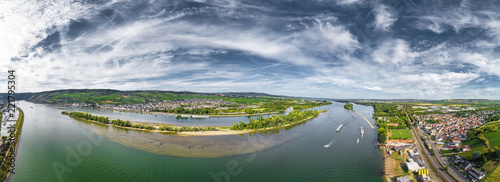 Luftbild Rüdesheim und Ingelheim am Rhein