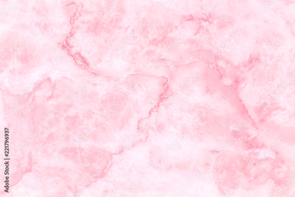 Naklejka premium Różowy marmur tekstura tło o wysokiej rozdzielczości do dekoracji wnętrz. Płytki kamienne w naturalnym wzorze.