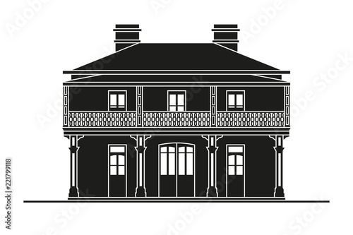 Silhouette of Georgian Style House