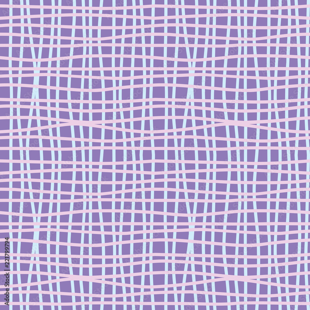 Design pattern for textile, wallpaper, hijab.or wipes Raster seamless pattern of wavy intersecting stripes in pastel tones on an ultra violet background of pink and light blue vertical lines Design pattern for textile, wallpaper, hijab.or wipes Raster seamless pattern of wavy intersecting stripes in pastel tones on an ultra violet background of pink and light blue vertical lines