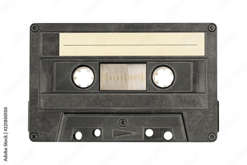 Retro black audio cassette tape