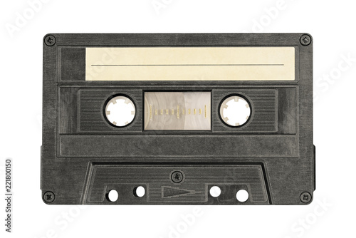 Retro black audio cassette tape