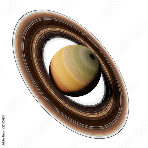 Fototapeta Naklejka Na Ścianę i Meble -  planet Saturn, part of the solar system isolated on white background