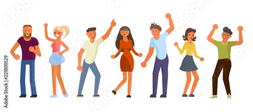 People dancing in flat design