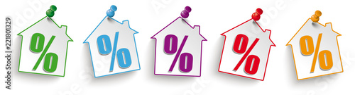 Colored Paper House Stickers Colored Pins White Header