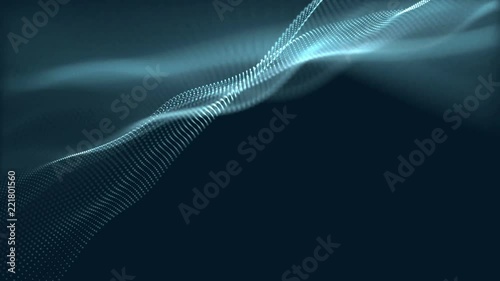 Digital wave background abstract title green blurred animation of particle seamless.