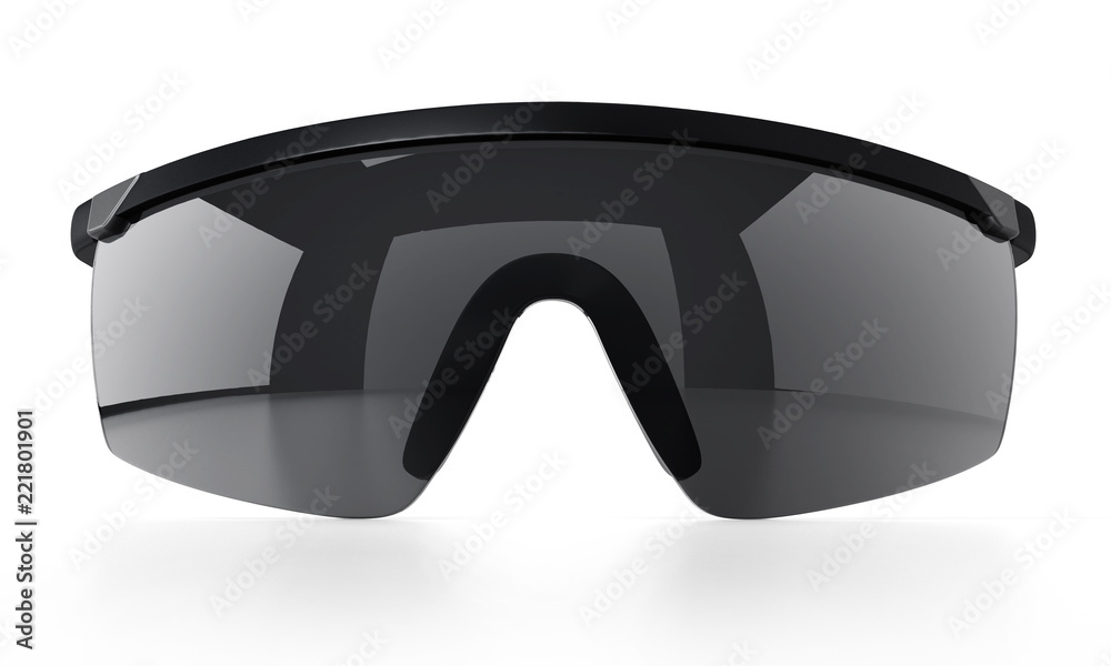Black ski glasses or sunglasses isolated on white background. 3D  illustration Stock Illustration | Adobe Stock